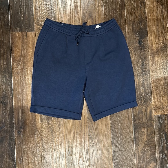 Zara textured comfort shorts. Ink Blue. L - Picture 2 of 4